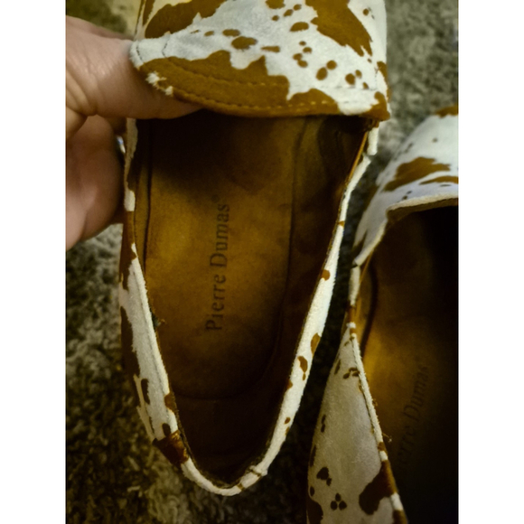 Pierre Dumas Cow Print Slip-on Mid-Heel Loafers New Women's Size 8 - Picture 5 of 6